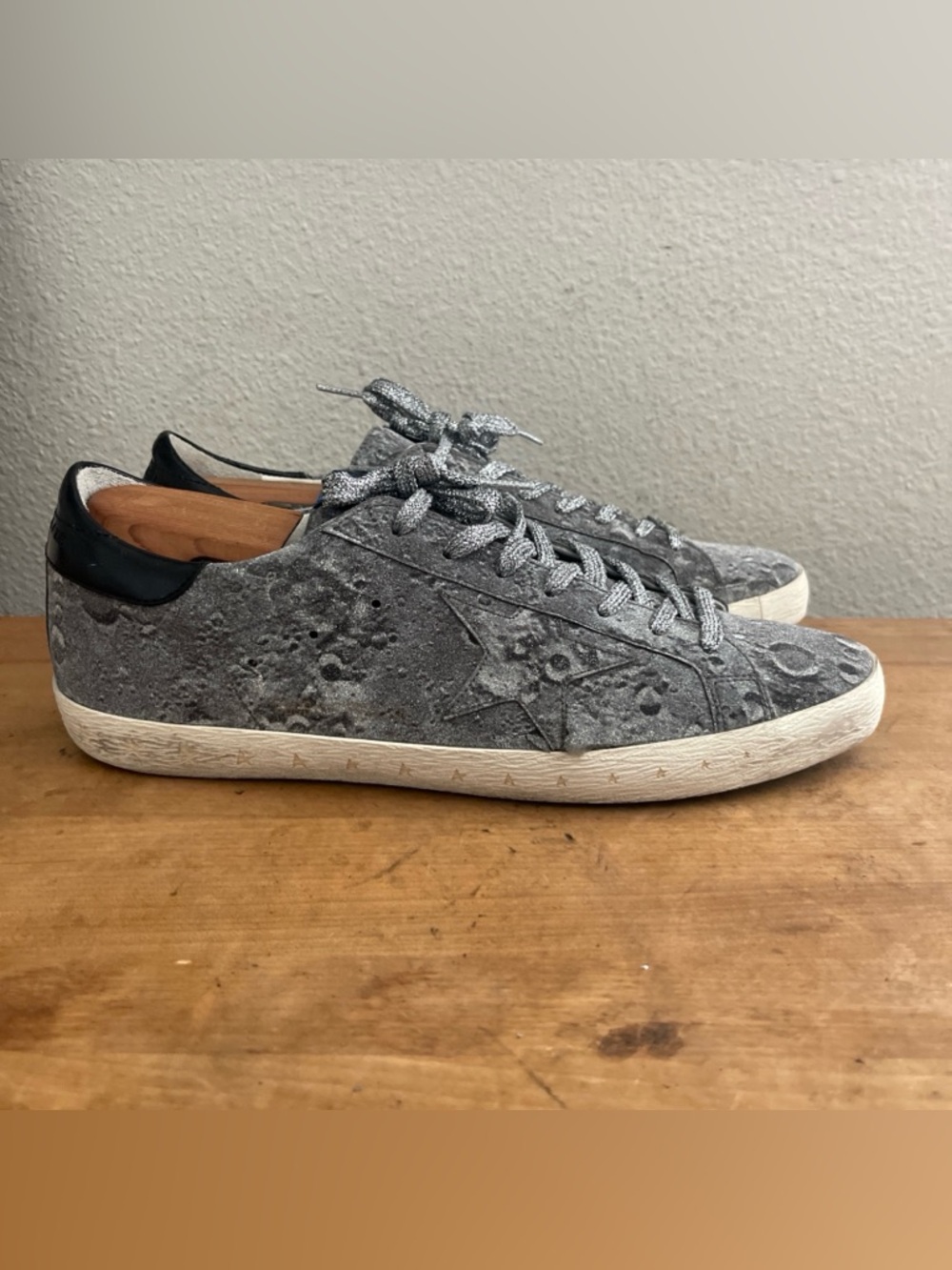 Golden Goose Deluxe Brand Moon Texture Glitter Sneakers Sz 44